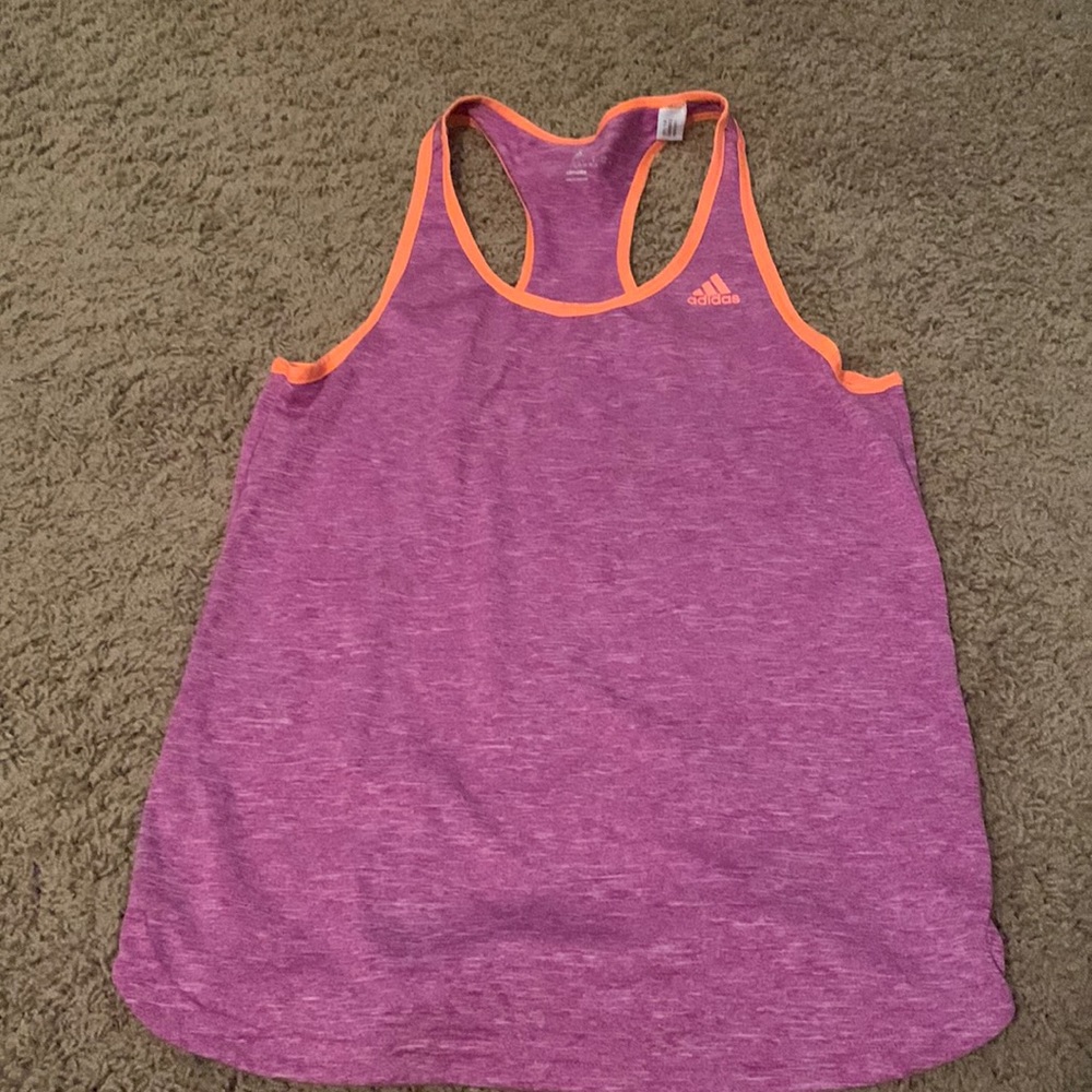 Adidas size small. Purple and orange work out tank top.